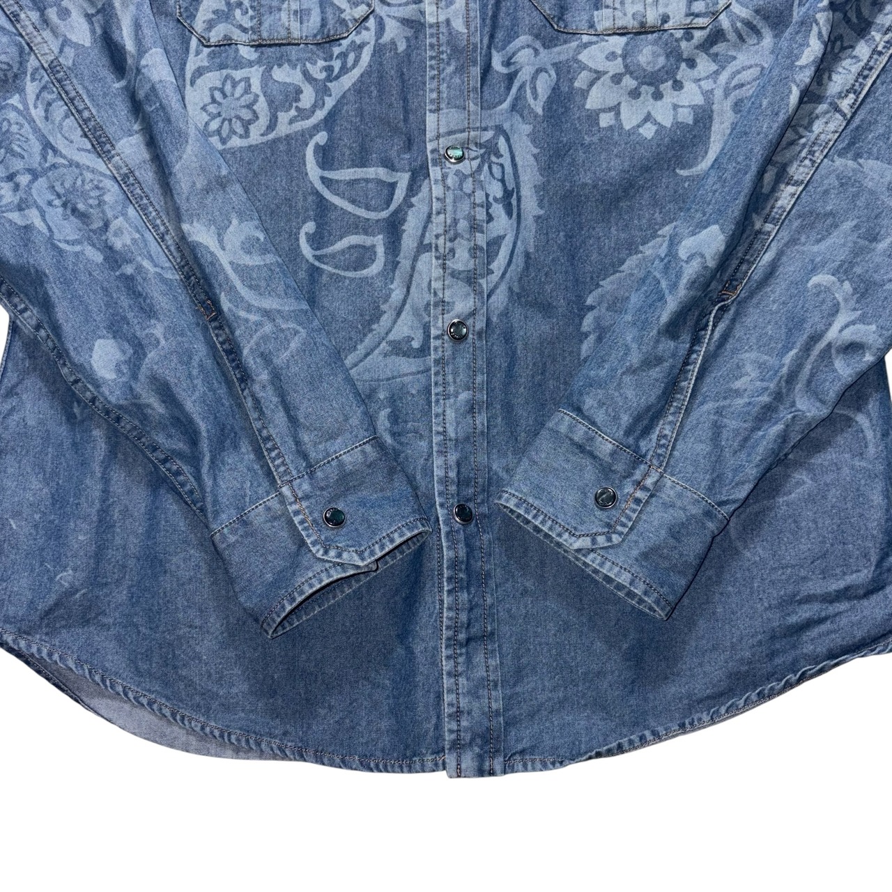 GUCCI floral pattern denim shirt