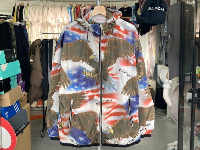 移転SALE PALM ANGELS WINDBREAKER JACKET USA FLAG & EAGLE ALLOVER MEDIUM 30618