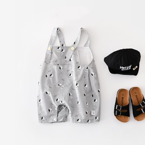 【BABY&KID】ドッグ柄グレーサロペット