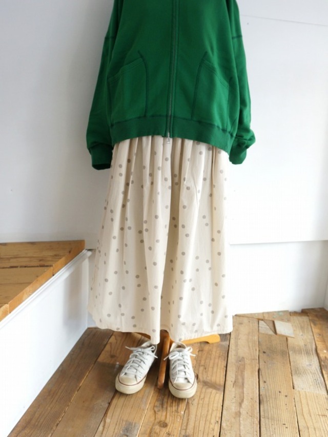 NATURAL LAUNDRY ナチュラルランドリー　ドット タックスカート