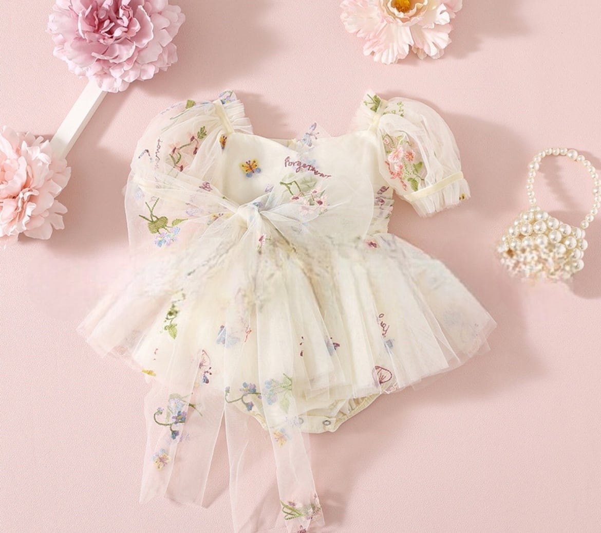 予約garden party rompers ivory