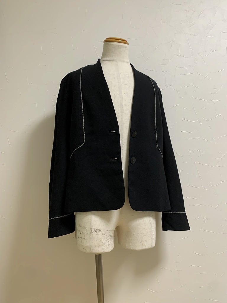 1980~90's Piping Design No Collar Jacket