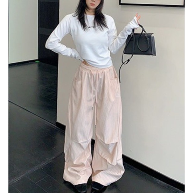 striped wide-leg relaxed pants　ストライプワイドリラックスパンツ　J1819