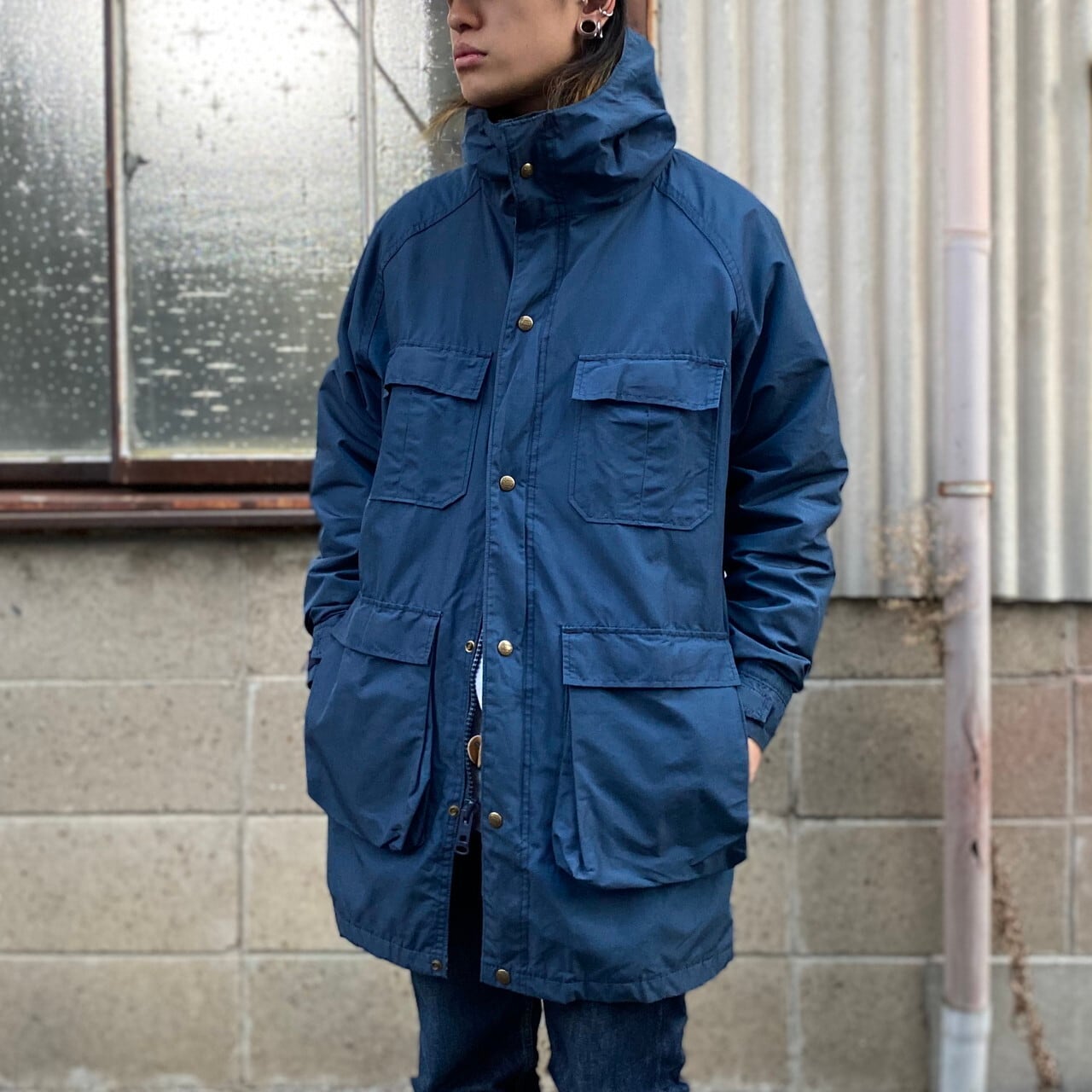 70年代 ビンテージ USA製 WOOLRICH ウールリッチ マウンテンジャケット マウンテンパーカー ナイロンジャケット メンズM 古着 70s  ヴィンテージ ネイビー 紺色【ナイロンジャケット】 | cave 古着屋【公式】古着通販サイト