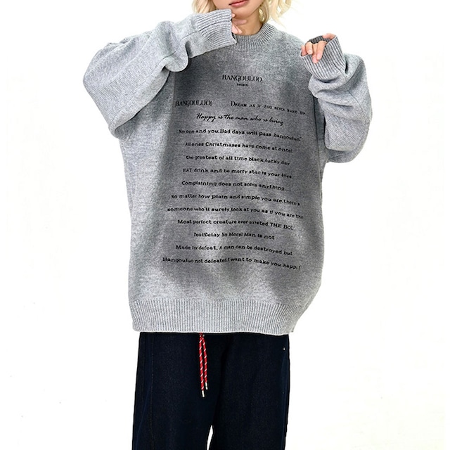 テキストメッセージルーズニット 2col R01192