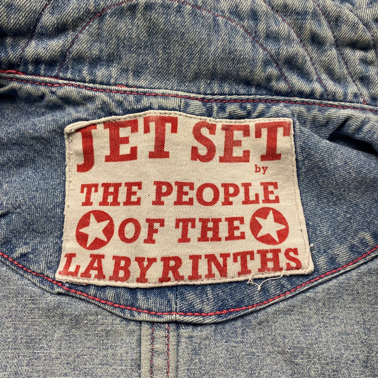 old back paint denim riders jacket