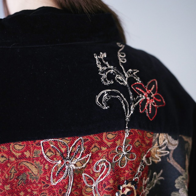 "刺繍" beautiful flower and sequin design special jacket