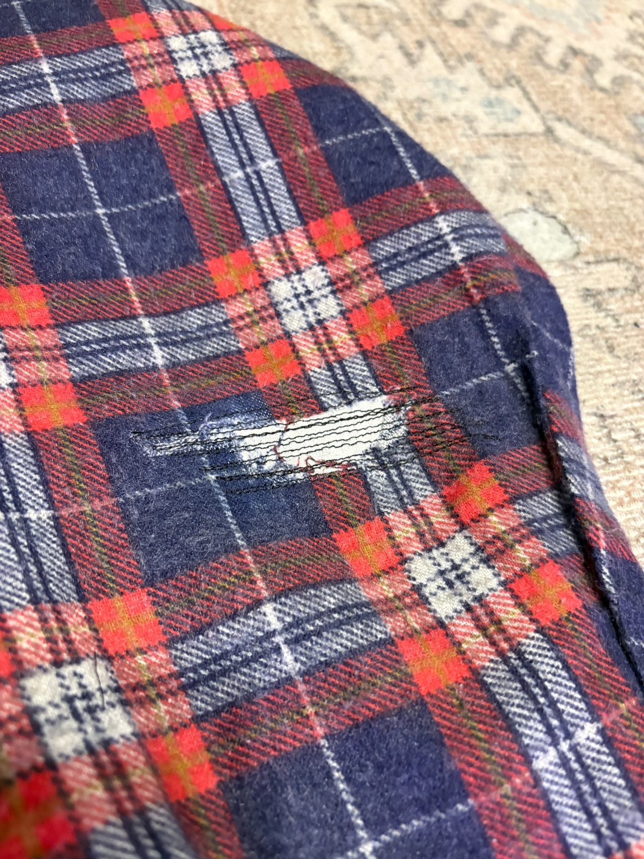 70s / Wrangler / print flannel shirts / repair remake shirts / REMAKE