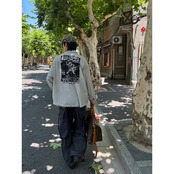 VINTAGE ストリート ストライプ ロングシャツ T1769