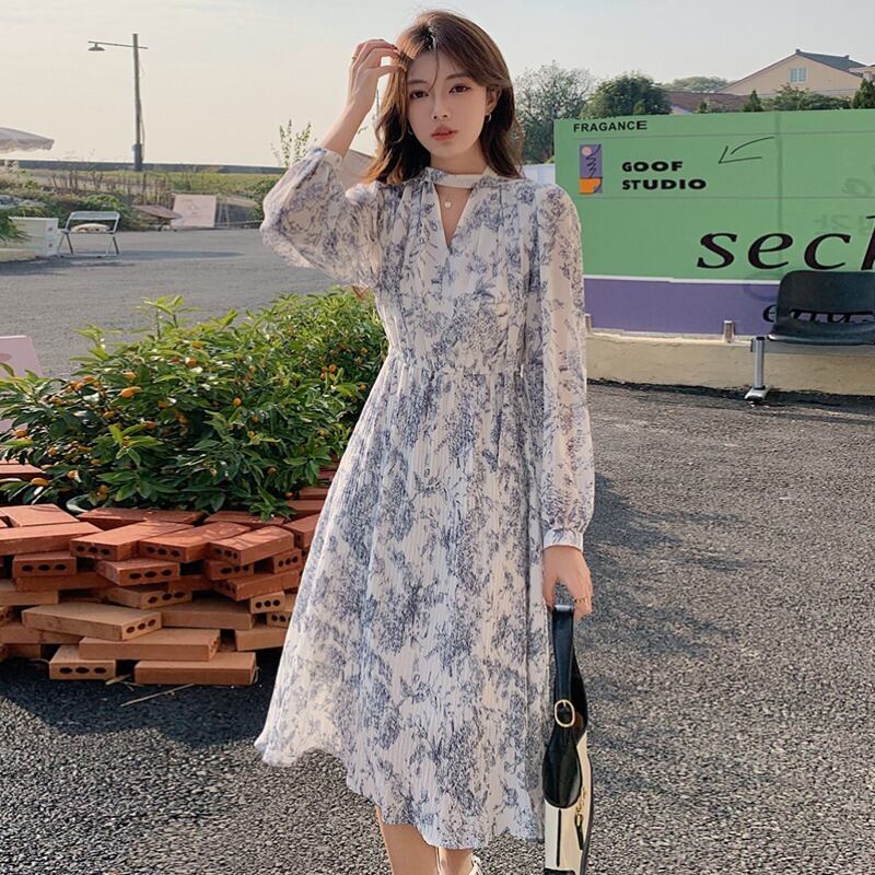 ワンピース レディース ワンピドレス ロング ロング丈 袖あり 長袖 Vネック Aライン ポリエステル かわいい 大人可愛い きれいめ 大人 上品 おしゃれ お洒落 かっこいい レトロ アジアン 大人女子 こなれ感 ラブリー キュート ルーズ クール セクシー エレガント 送料無料 存在感 花柄 フラワー 春 夏 秋 誕生日 成人式 入学式 入園式 卒業式 卒園式 謝恩会 結婚式 二次会 披露宴 10代 20代 30代 40代 デート お揃い 双子 韓国 韓国系 モテ 流行 インスタ映え