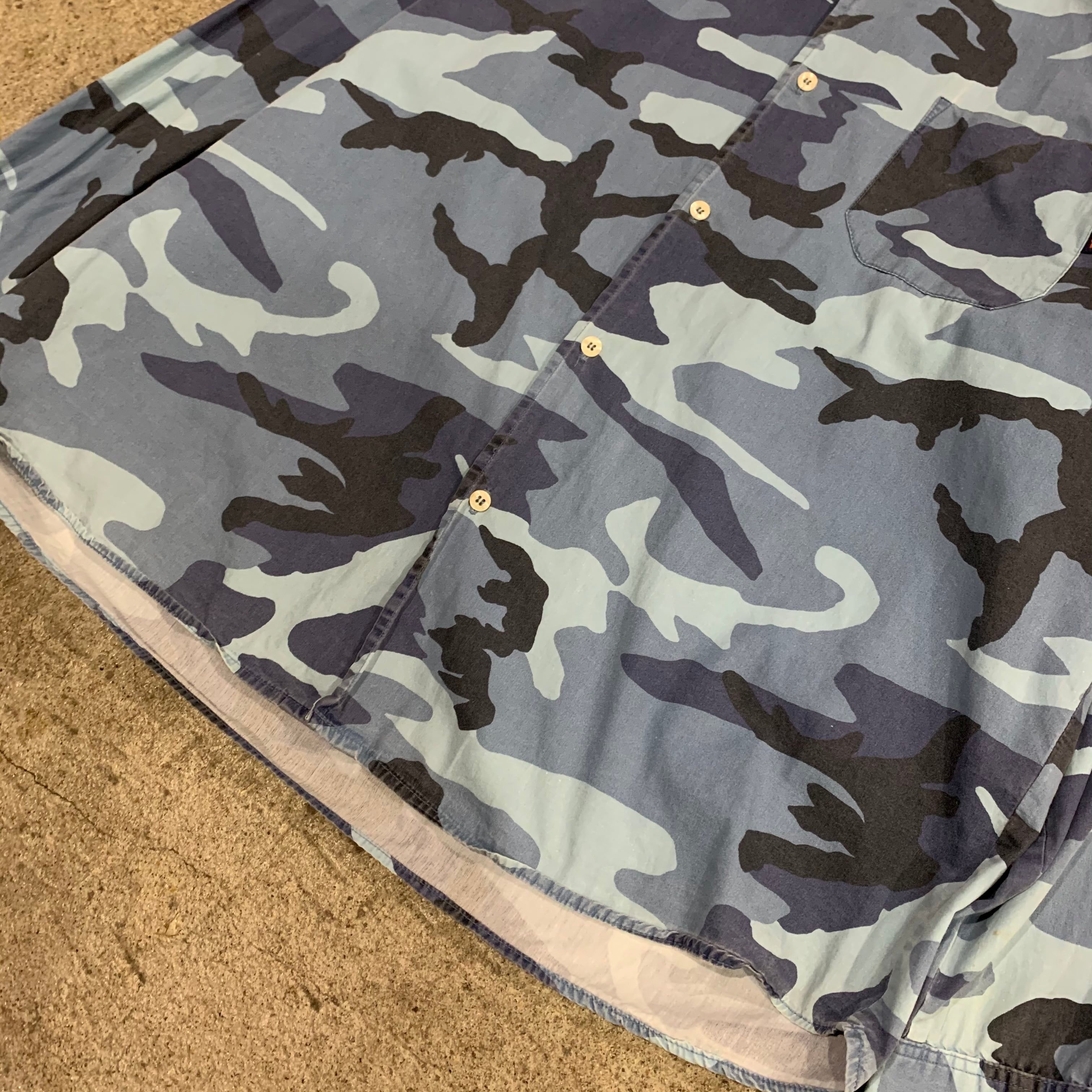 90s old stussy outdoor L/S camouflage pattern shirt | What