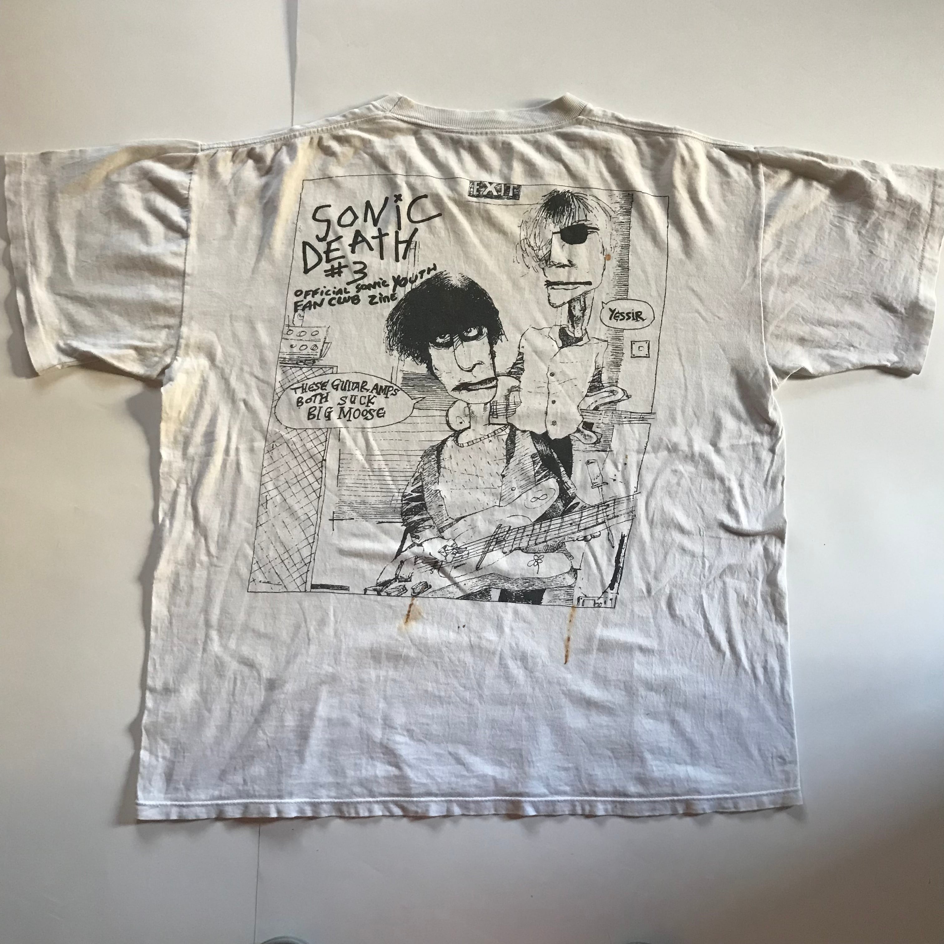 希少ビンテージ 90s SONIC DEATH ロンT 白 XL ソニックユース-