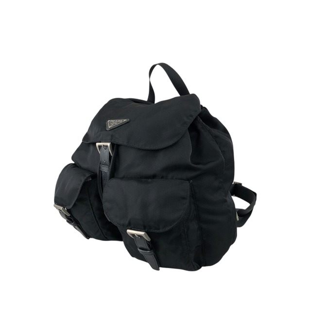 PRADA プラダ バックパック ブラック トライアングルロゴ ナイロン フロントバックル vintage ヴィンテージ オールド ku8tbi