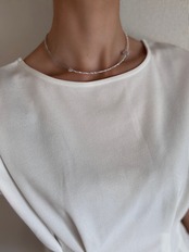 ［3type］clear blue  beads necklace［BZN23］