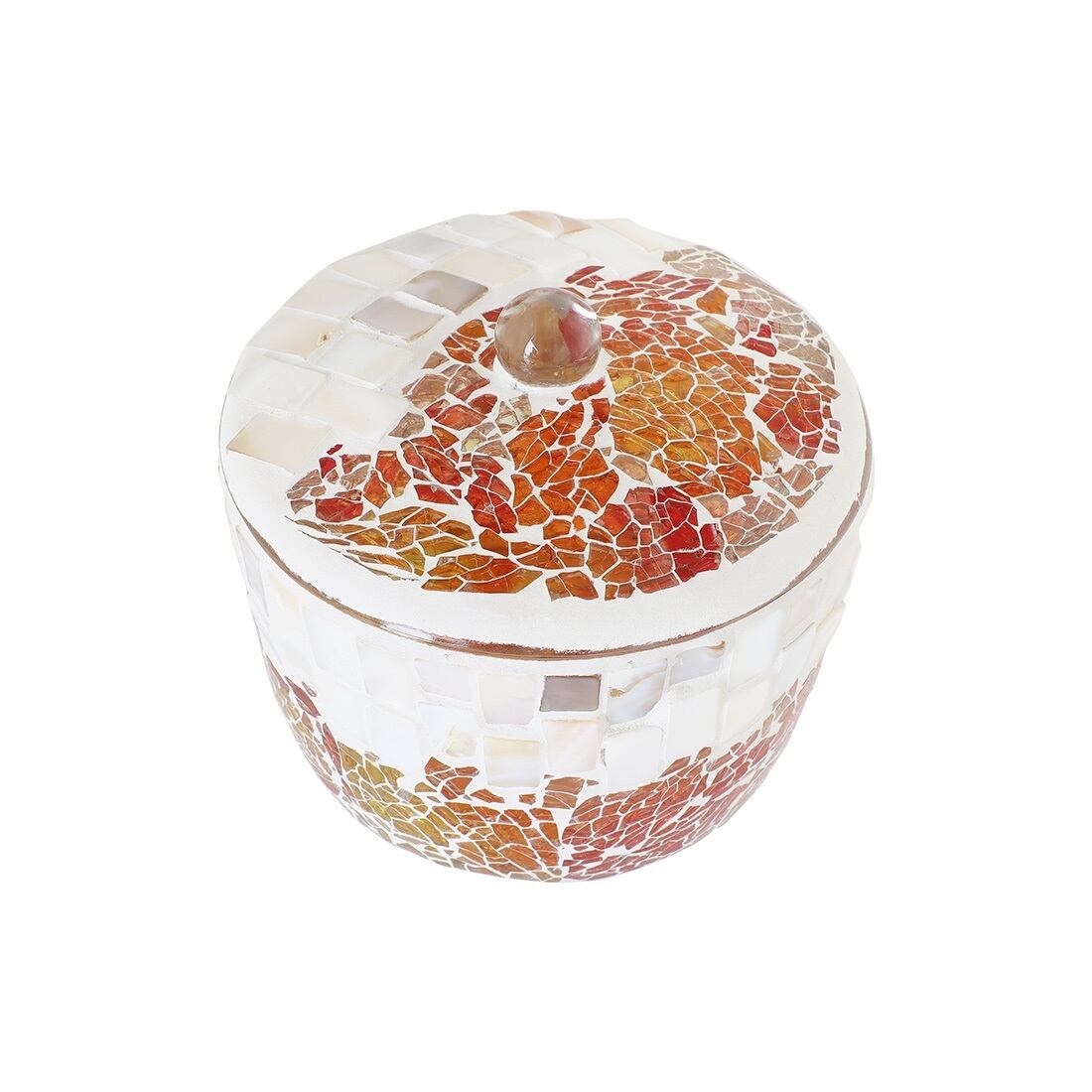 モザイク蓋つきボックス・ピンクシェル