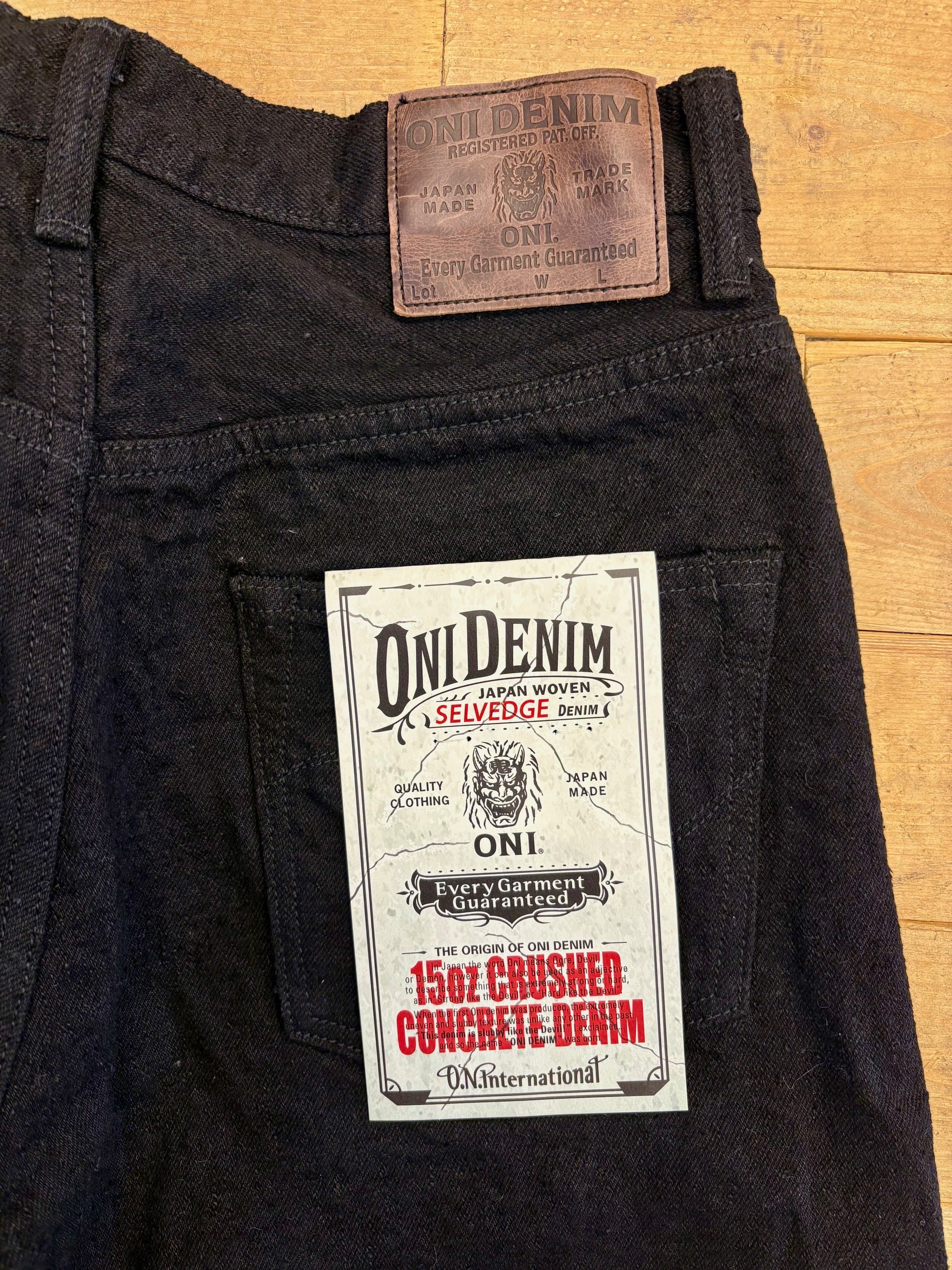 鬼デニム ONI DENIM 288 CCD-BKBK 15oz Crushed Concrete Denim BLACK