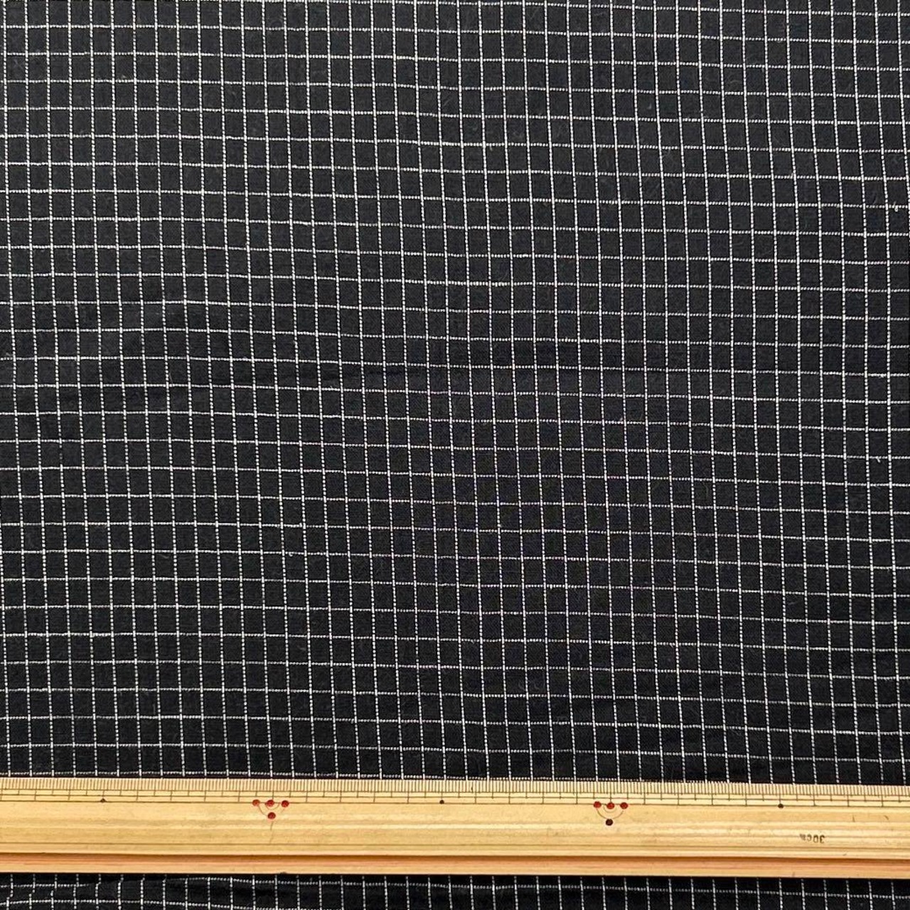 ★NY240◆4.1m◆綿100%弱毛羽立ち先染めチェック生地◆ブラック