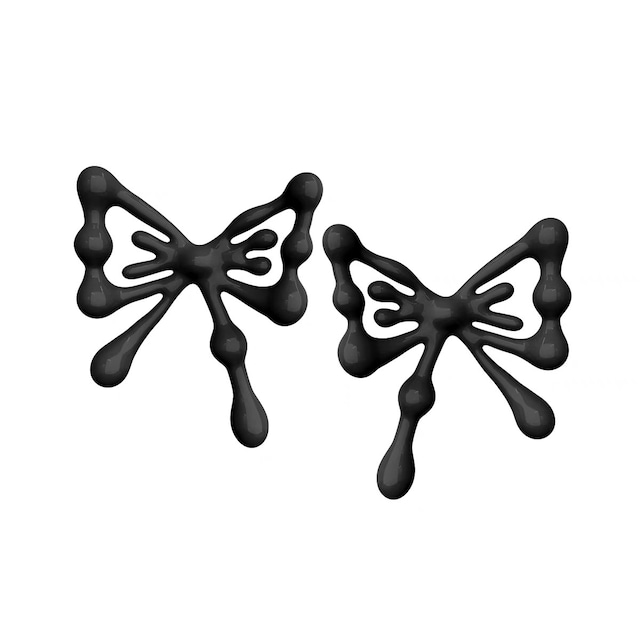 【LOVEMETAL】Black Stud Earrings
