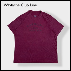 【Wayfache Club Line】XL ビッグサイズ プリント Tシャツ アーチロゴ California Golf Club ゴルフ 半袖 バーガンディ US古着