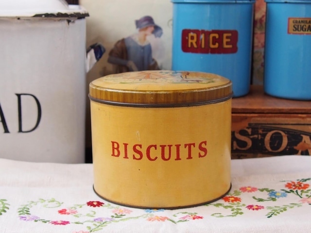 イギリスアンティーク　ビスケット缶　BISCUITS TIN