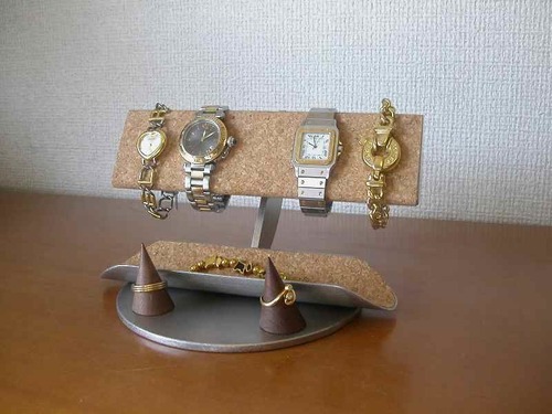 4本掛け半円腕時計スタンドロングトレイ 指輪スタンド IMG0190