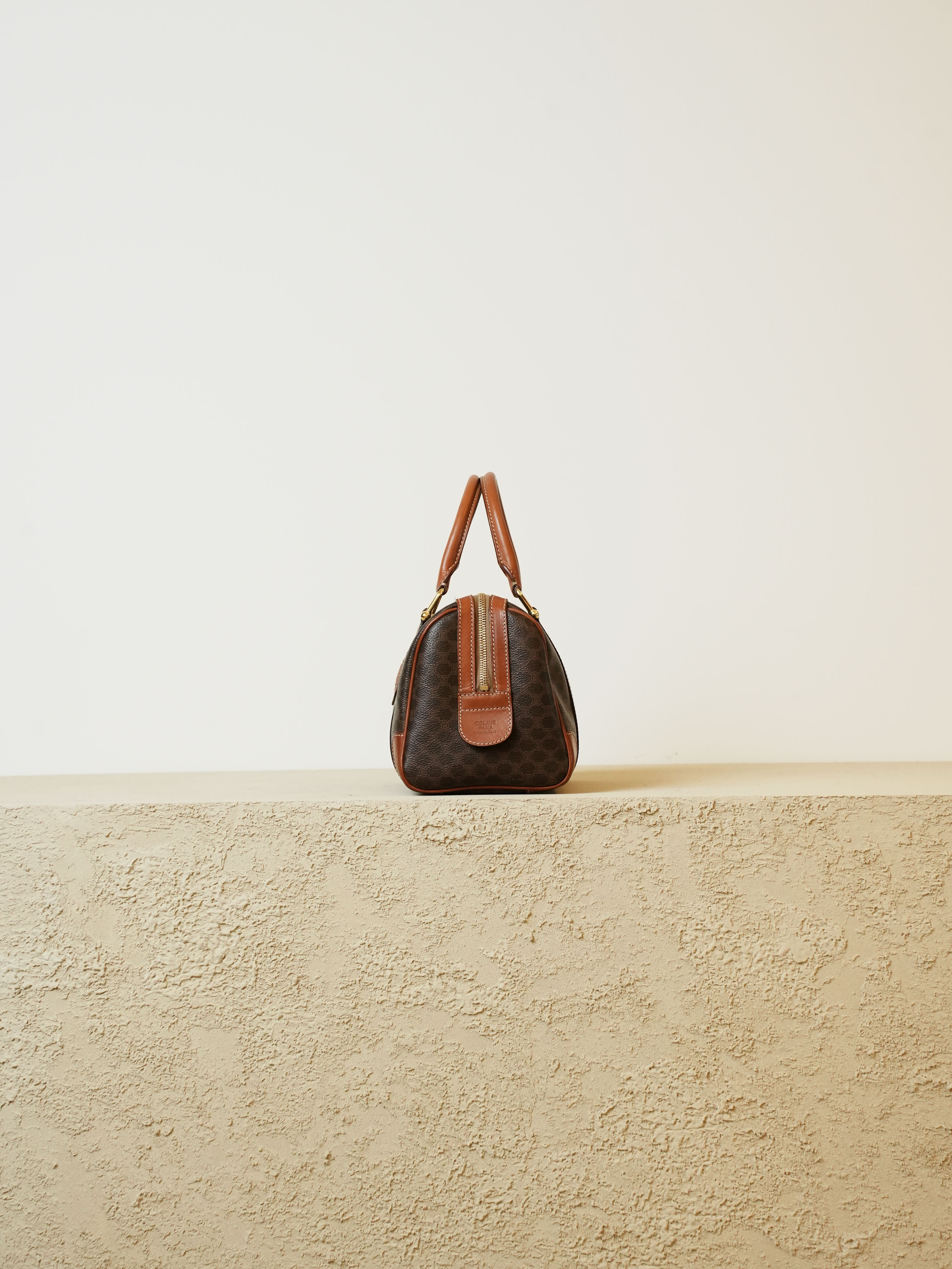 CELINE セリーヌ マカダム柄 ブラウン W26 ボストンバッグ | Raum Vintage