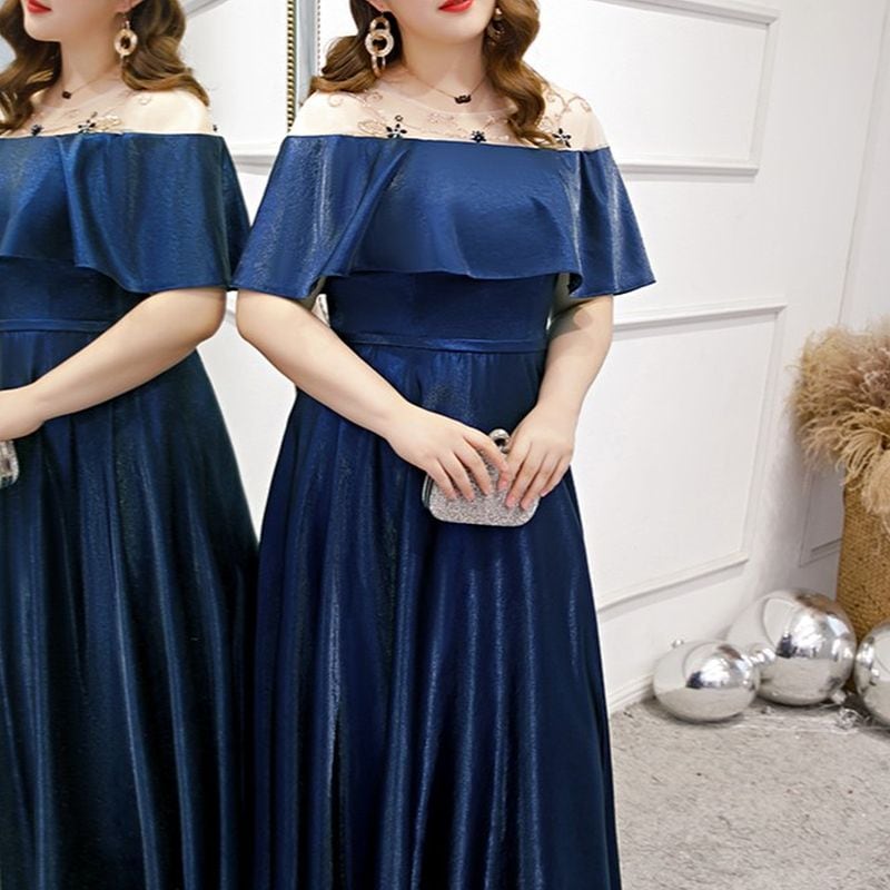 3XL〜7XL】フリルオフショルダードレス D1600 | 演奏会・ステージ