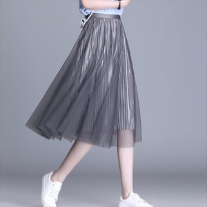 【送料無料】 チュールスカート リバーシブル 4色 ロング丈 無地 ウェストゴム ゆったり 30代 40代 レディースファッション 可愛い 夏 お出かけ 女子会 デイリーユース お茶会 お呼ばれ Aライン フレア プチプライス こなれ感 エレガント系 きれいめ 透け感