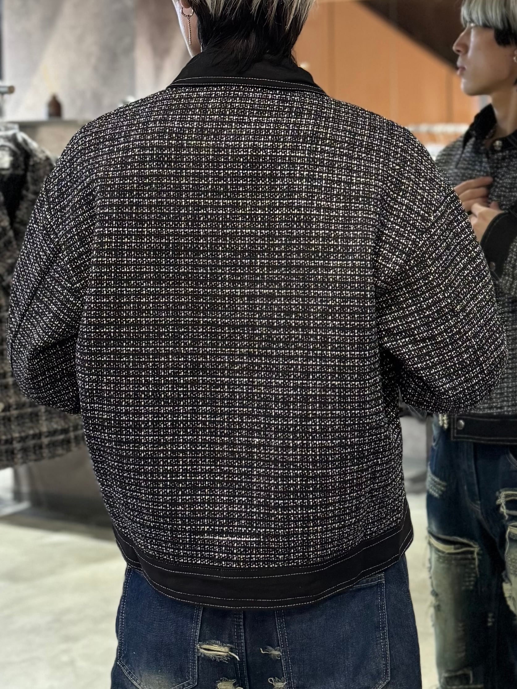 ALUDE SELECT】 black mode tweed jacket | 【ALUDE】韓国メンズ