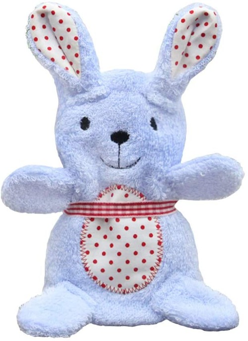 くるくる巻いたらぬいぐるみ 広げるとウォッシュタオル 広げたサイズ34×35cm ブルー うさぎ 究極のふわふわ感と肌触りの 今治タオル コットン100％ お子様に安心 洗濯し易い 日本製 エンプレットベール