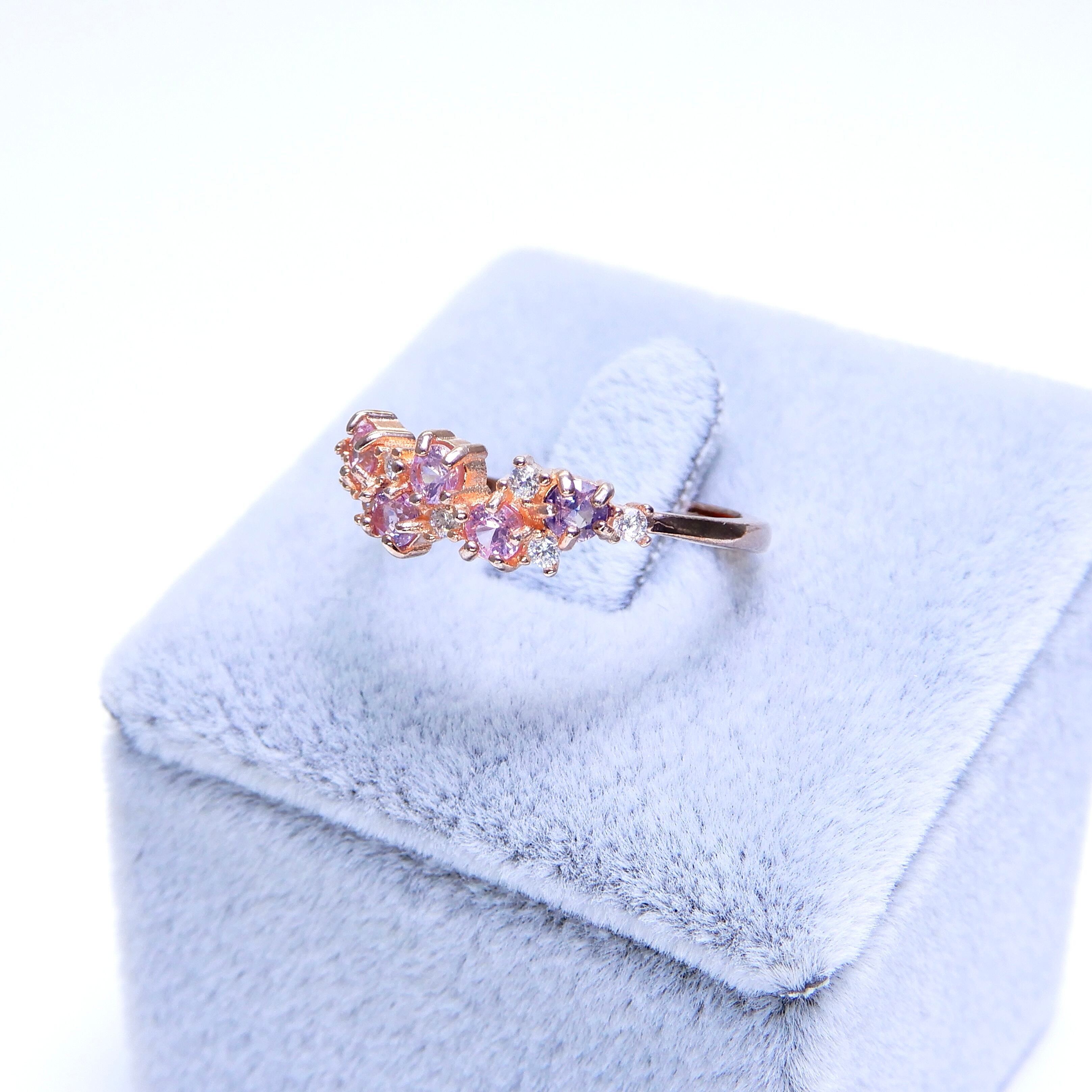 リースRing♦︎非加熱サファイア♦︎PGカラー《0099》