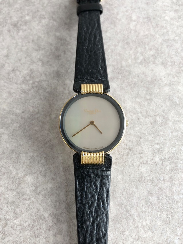Christian Dior クリスチャン ディオール 腕時計 46 153-3 ブラック バギラ レザー クォーツ vintage ヴィンテージ オールド ayfm3x