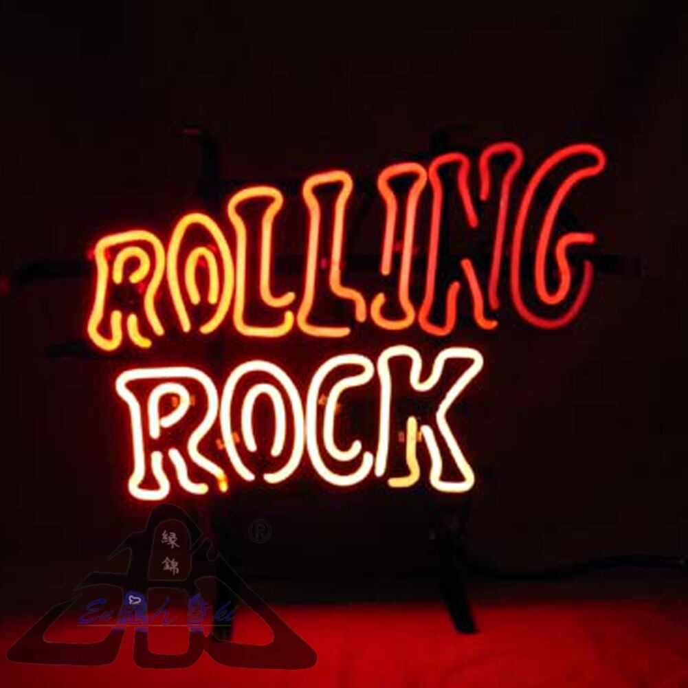 ガラスネオンサイン ROLLING ROCK ローリングロック ビールロゴ バー