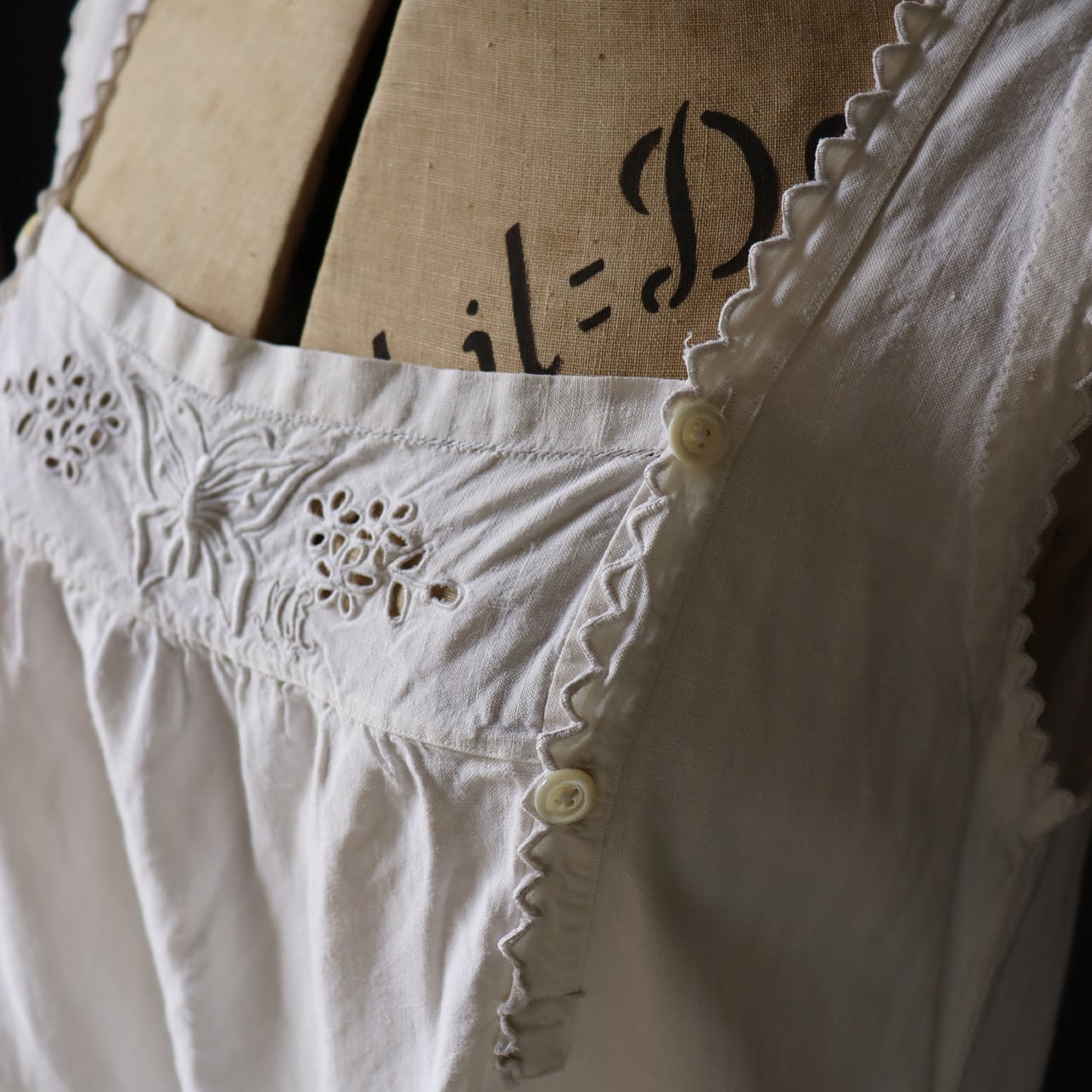france antique linen dress / nighty アンティークリネンワンピース