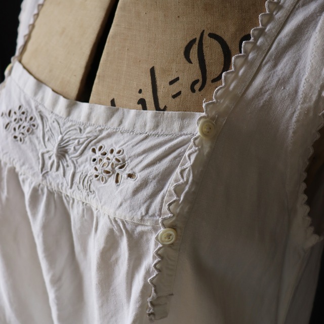france antique linen dress / nighty アンティークリネンワンピース