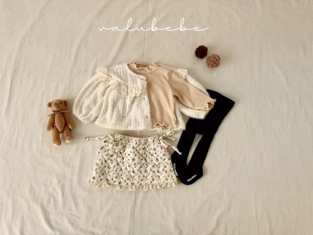[予約][送料無料]《valubebe》Velu bebe ribbed tights (baby) 90