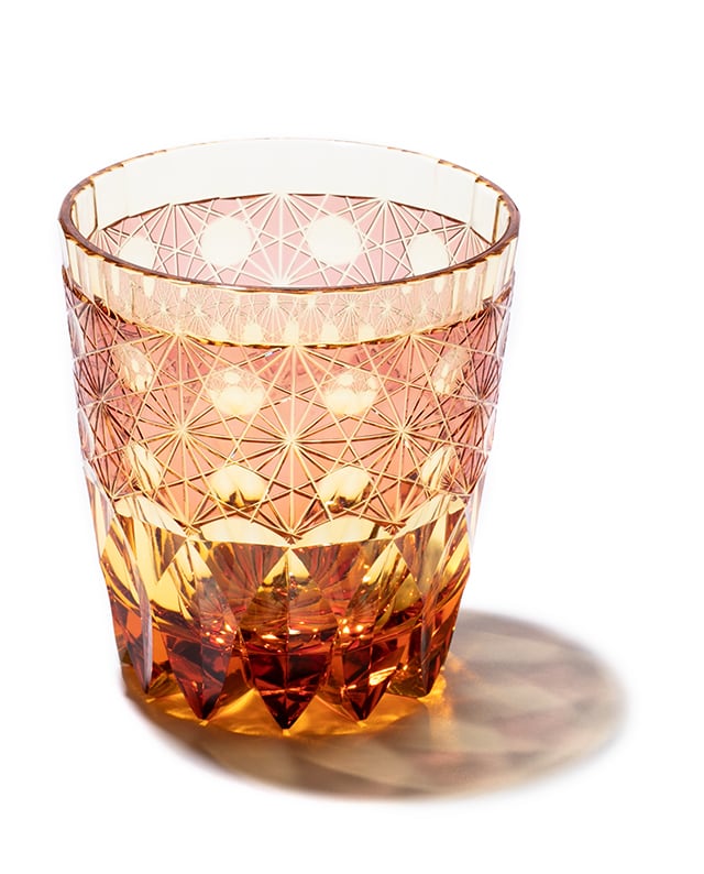 江戸切子 暁（全3色）クリスタルロックグラス | 山田硝子