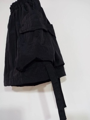 【kkarere】ワッシャーハーフパンツ ブラック S100~110cmのみ