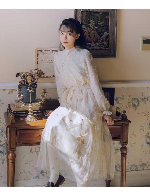 チャイナ風ワンピース 可愛いワンピース ロング丈ワンピース 改良唐装