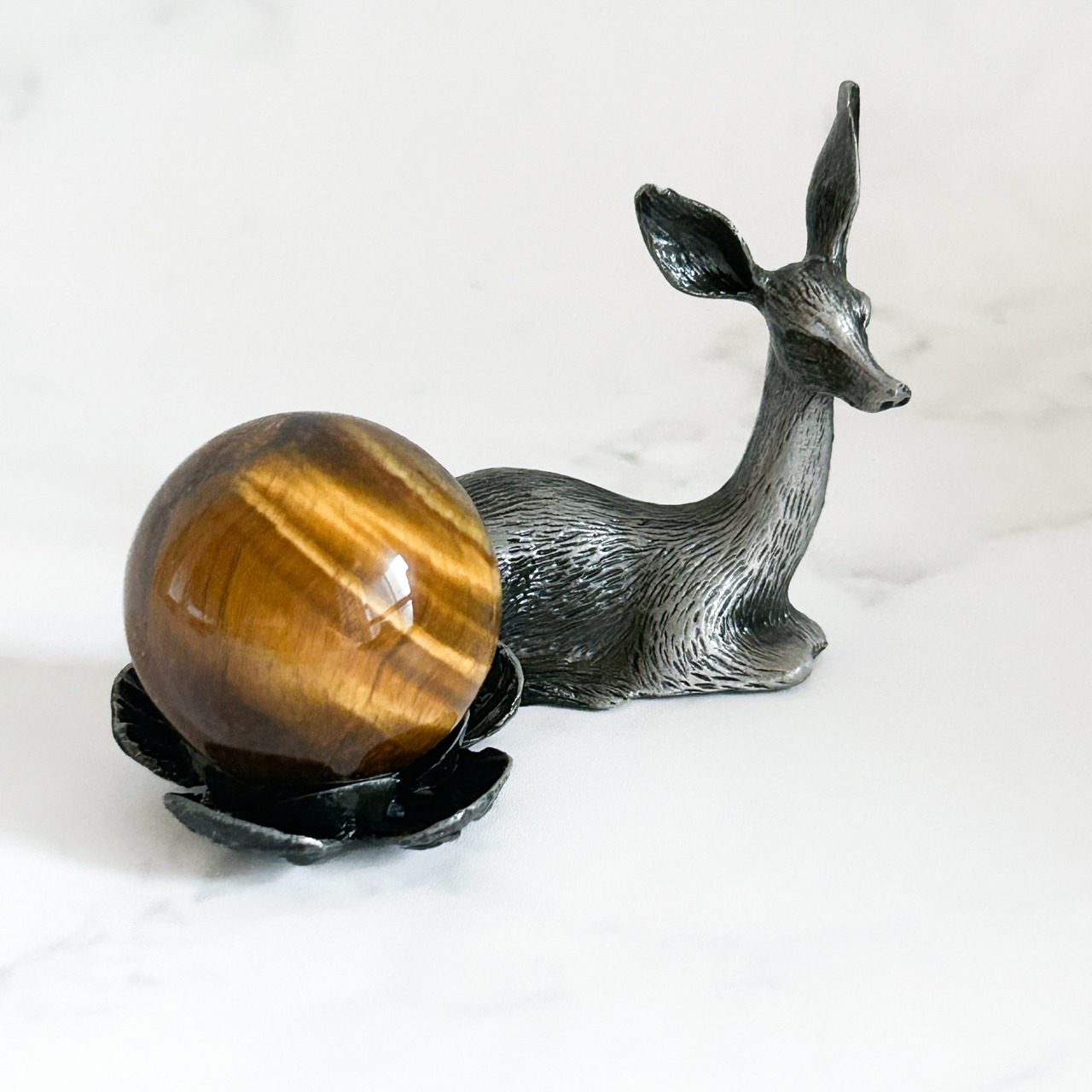 鹿さんアンティーク調スフィアスタンド/シルバー