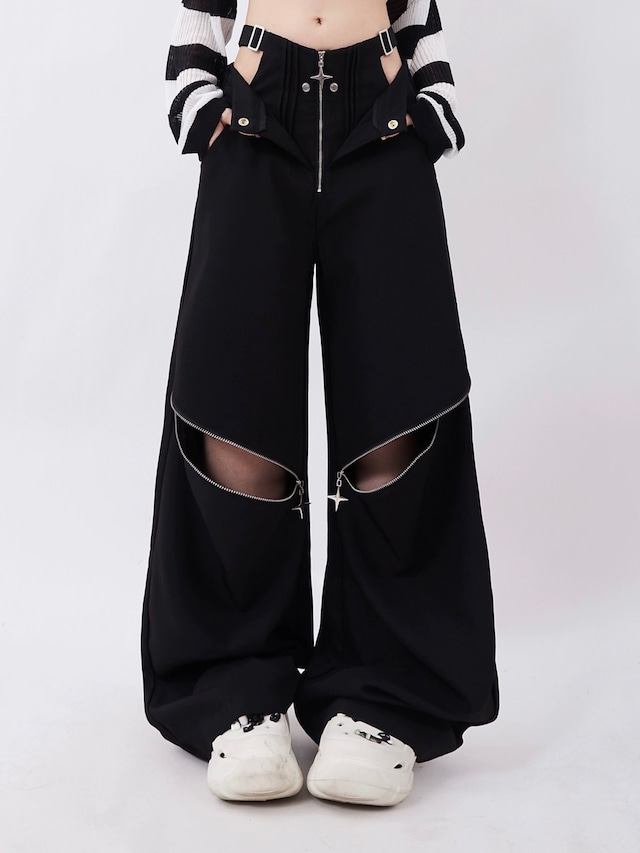 fake 2piece wide legged pants