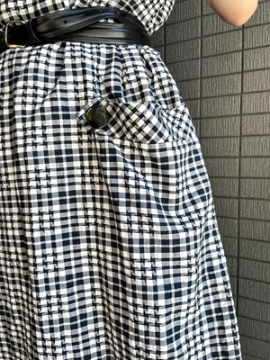 50's vintage monotone gingham check sundress