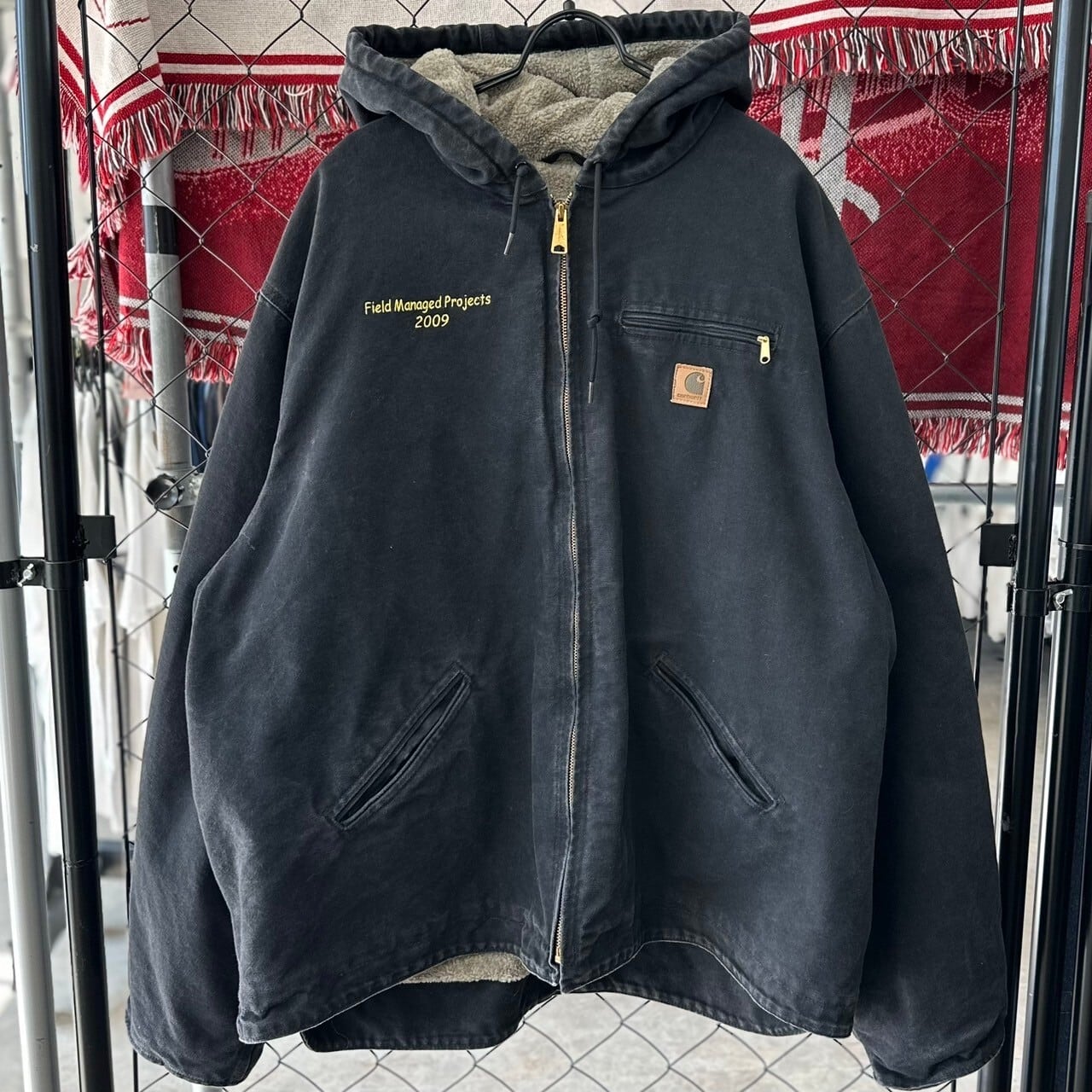 carhartt アクティブジャケット ダックジャケット 革ロゴ　3XL