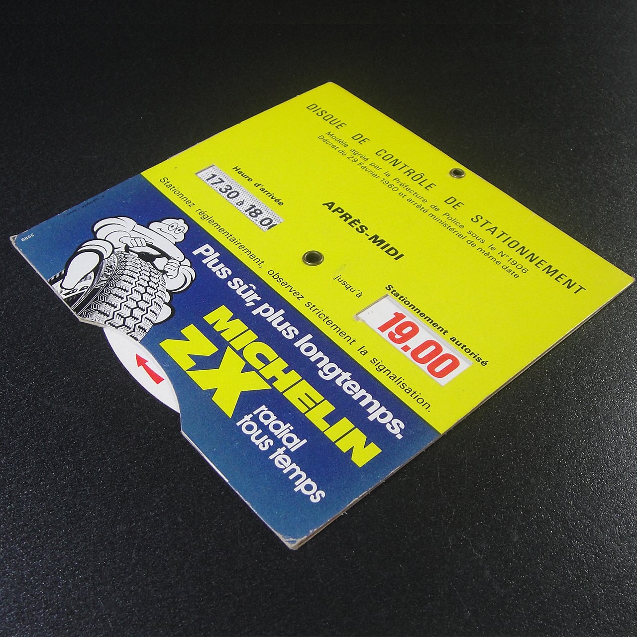 70'sフランス ミシュランタイヤ広告パーキングコントロールディスク