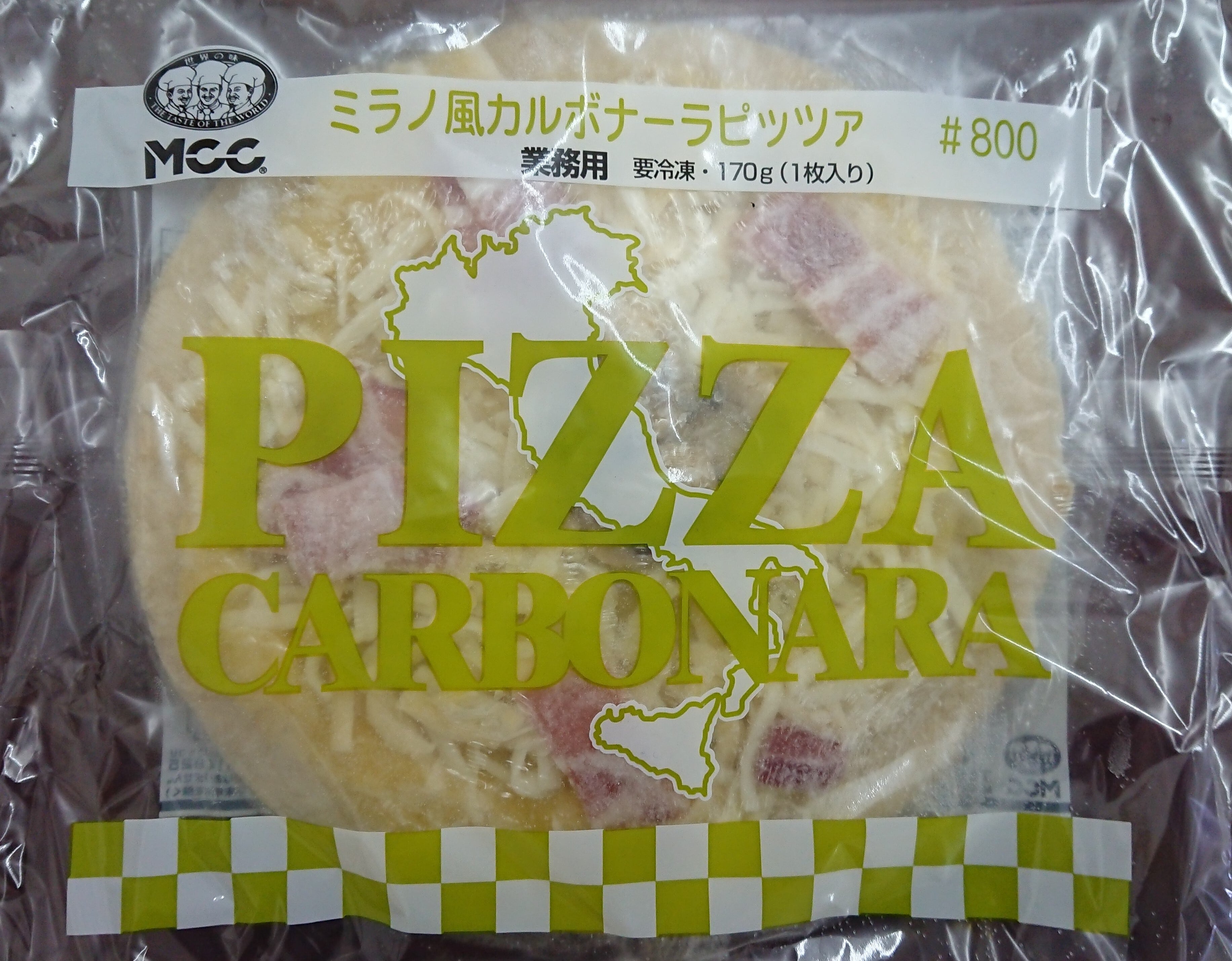 1枚　MCC　マルエ物産株式会社(冷凍)　ミラノ風カルボナーラピッツァ　150g
