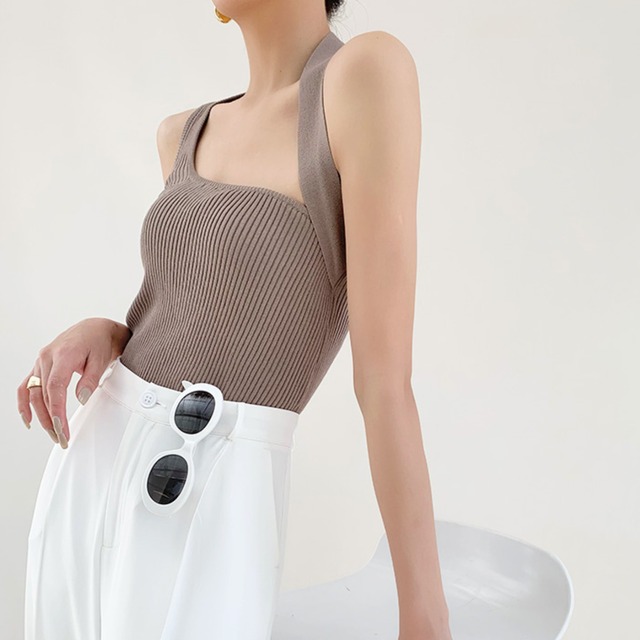 変形デザインニットキャミソール　21651