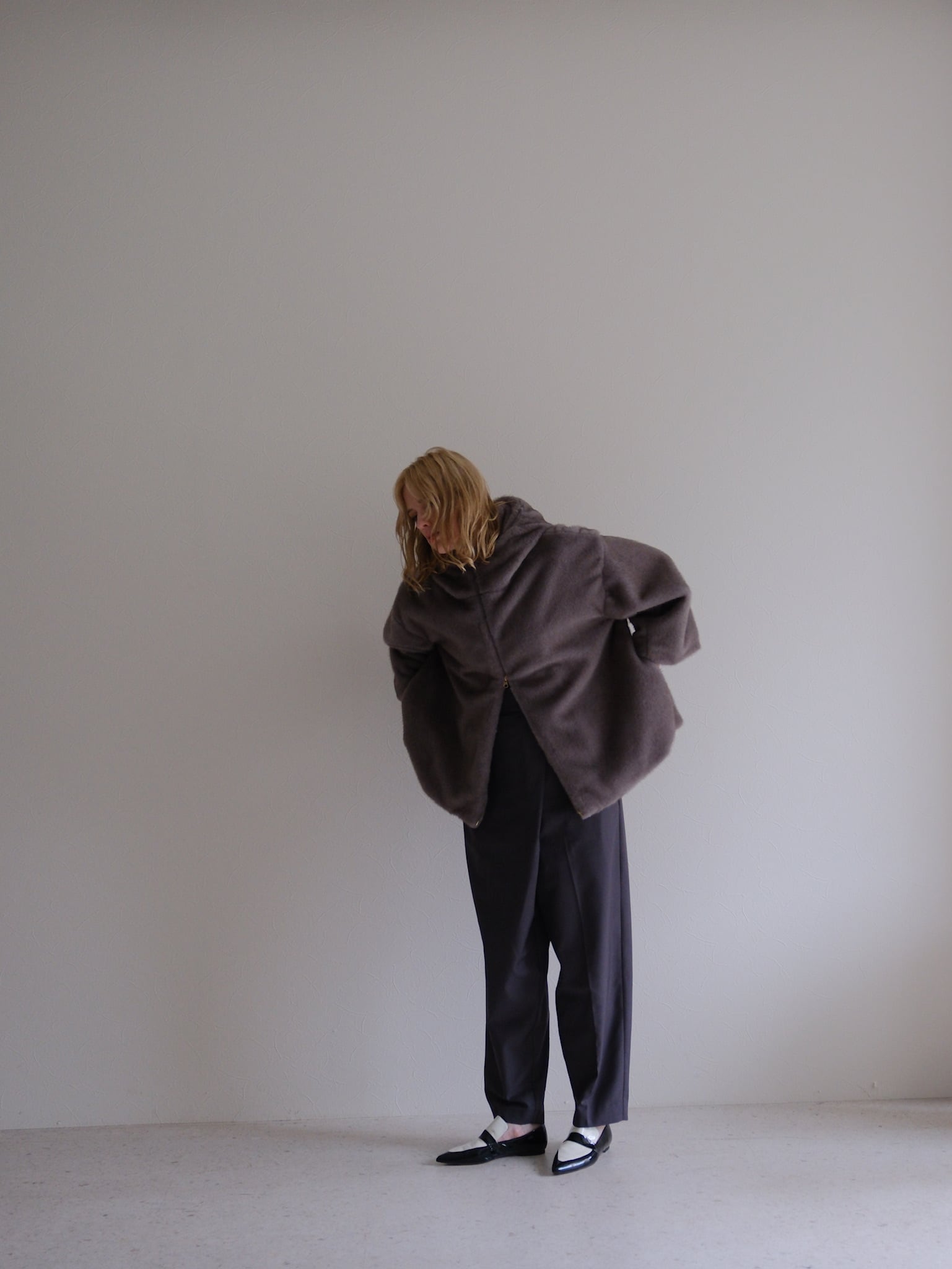 eco fur hoodie blouson (gray) | e L L a