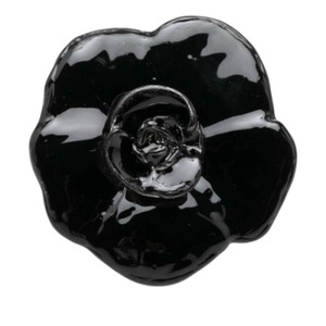 シャネル カメリア リング 指輪 01A シルバー ブラック メタル レディース CHANEL 【中古】