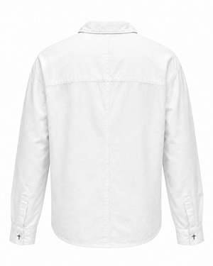 LAST NEST / white cross button LS shirts