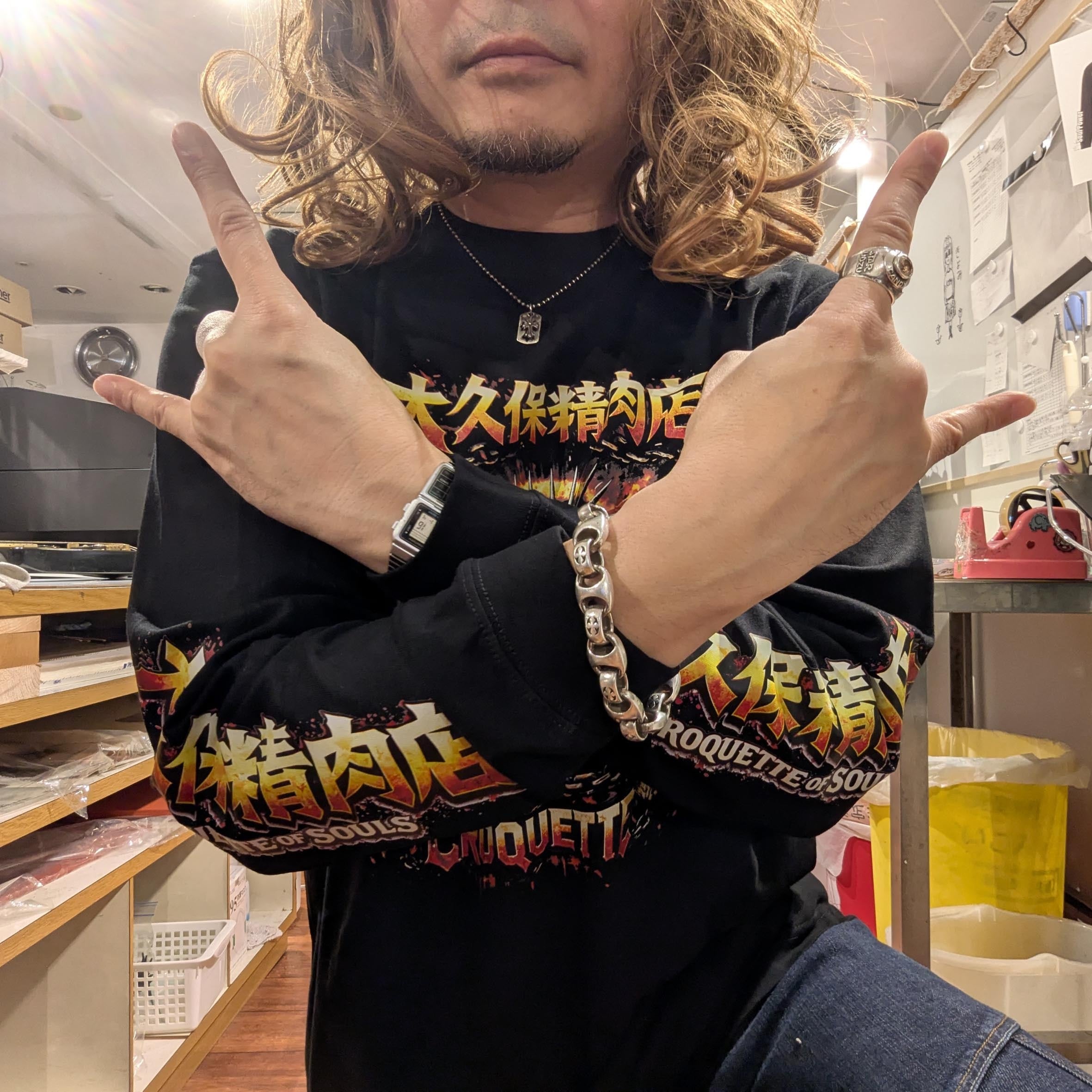 【大久保精肉店】メタコロ君 ロンT【魂のコロッケ】